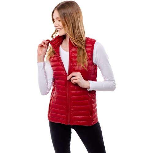 Glano Women&amp;#039;s quilted vest - dark red Slike
