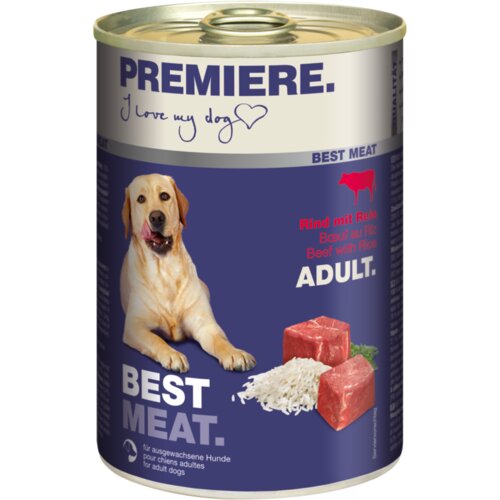 Premiere dog best meat adult govedina i pirinač 400g konzerva Slike