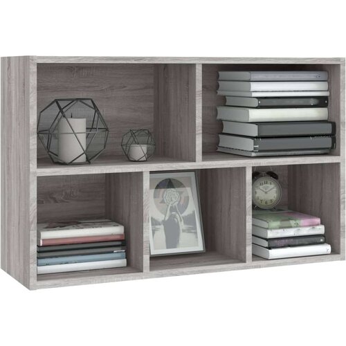  Knjižna omara/komoda siva sonoma 50x25x80 cm inženirski les, (20705239) Slike