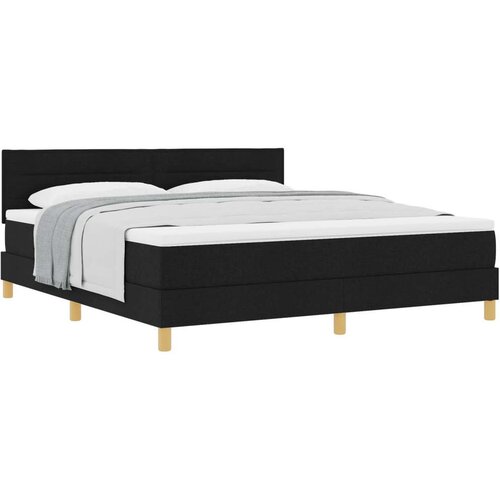  Krevet s oprugom s madracem Crn 180x200 cm Tkanina Slike