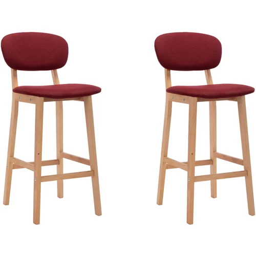 vidaXL Barski stolčki 2 kosa vinsko rdeče blago, (20700348)