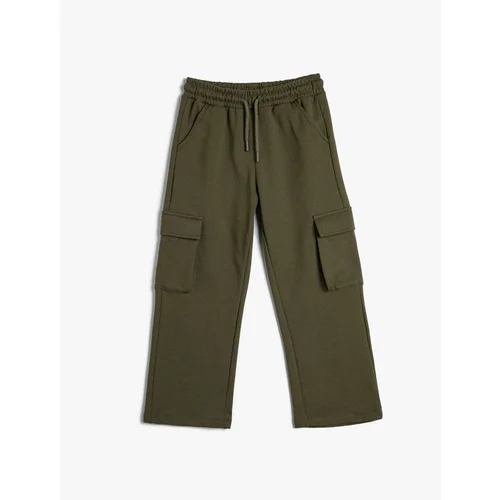 Koton Basic Cargo Sweatpants with Flap Pocket Detail and Tie Waist