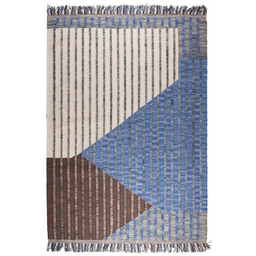 Dutchbone Modra/rjava bombažna preproga 160x230 cm Hampton &ndash; Cene