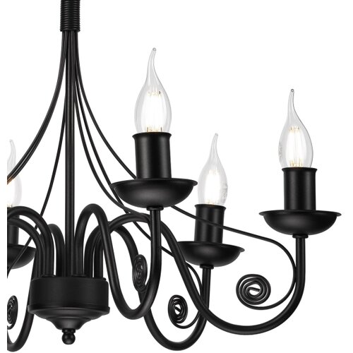  Luster na lancu DONATO 6xE14/40W/230V crna Slike