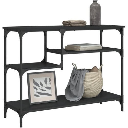 The Living Store Konzolni stol s policama crni 100 x 35 x 75 cm Cijene