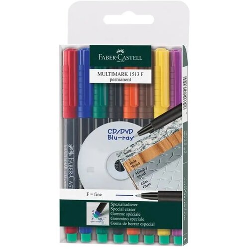Faber-Castell multimark set alkoholnih markera f 0,6 mm &amp;ndash; 8 komada Slike