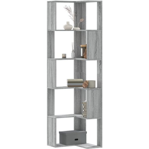 vidaXL Kutni regal za knjige s 5 razine boja hrasta 50x50x179cm drveni Cijene