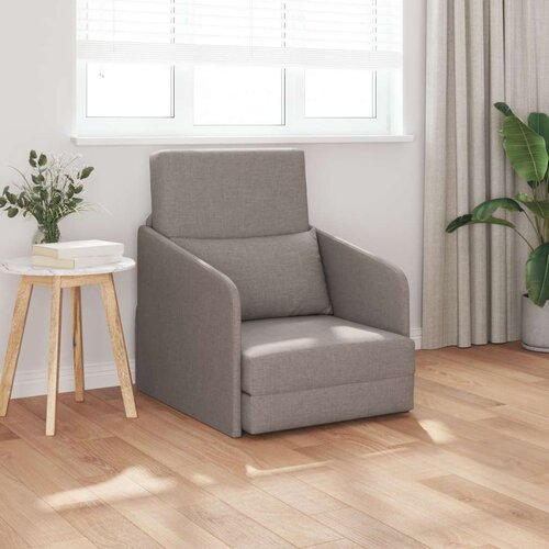 SOFA Floor Sofa Bed 2-in-1 Taupe 65x80x83 cm Fabric, (22094457) Cene