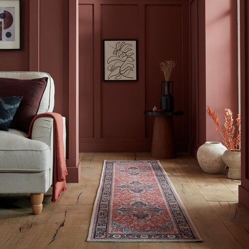 Flair Rugs Bordo rdeč pralen tekač iz me&amp;scaron;anice recikliranih vlaken 60x230 cm Windsor &amp;ndash; Slike