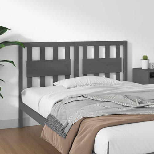 Uzglavlje za krevet sivo 125,5 x 4 x 100 cm od masivne borovine Cene