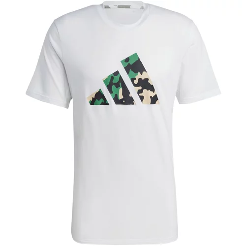 Adidas Majica kratkih rukava za trening Train Essentials Seasonal Logo boja: bijela, s tiskom