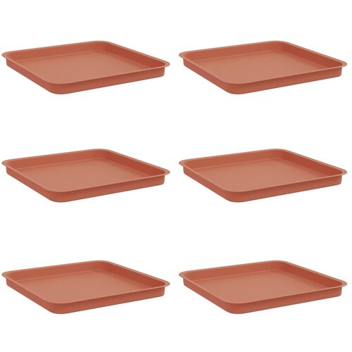 vidaXL Kvadratna posuda za cvijeće 6 pcs Crvena cigla 36 x 36 x 2.5 cm - Crvena cigla 25.5 x 25.5 x 2.5 cm 6 Cijene