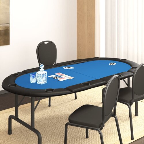 vidaXL Sklopiva stolna ploča za poker za 10 igrača plava 208x106x3 cm Cijene