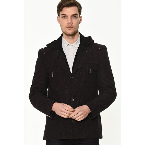 Dewberry K7532 MEN&amp;#039;S COAT-PATTERNED BURGUNDY Slike