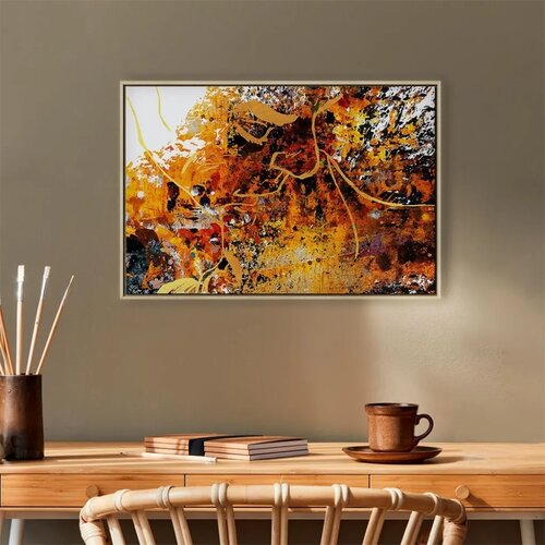  Slika - Kiss Explosion (1 Part) Wide 120x80 U prirodnom drvenom okviru Slike