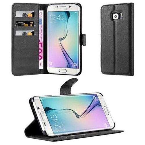 Cadorabo Ohi&scaron;je, združljivo z Samsung Galaxy S6 EDGE v oksidna črna - Za&scaron;čitni ovitek z magnetnim zapiranjem, stoječo funkcijo in režo za kartice, (20550639) Cene
