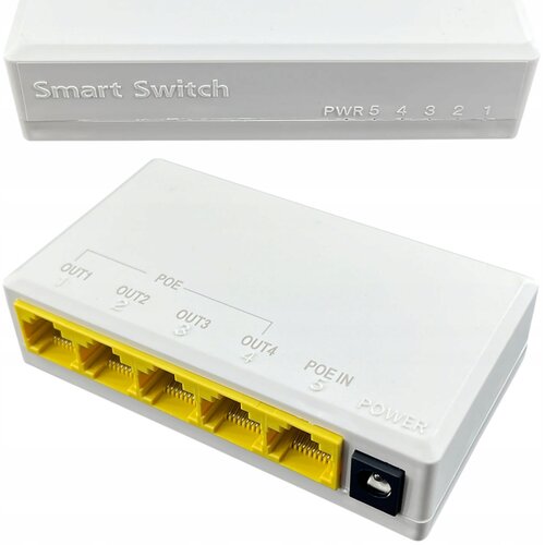 Rosfix POE Repetitor 104JS &Scaron;oba &ndash; 1x VHOD 4x IZHOD, 24W, 4x 10/100 Mbps, 57V, IEEE802.3af/at, 100m, Kompakten 93&times;51&times;23 Mm | Za IP Kamere, (5000243682) Cene