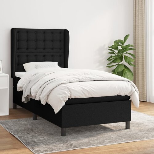 The Living Store Box spring postelja z vzmetnico črna 90x200 cm blago - Box Spring Postelja, (21503615) Slike