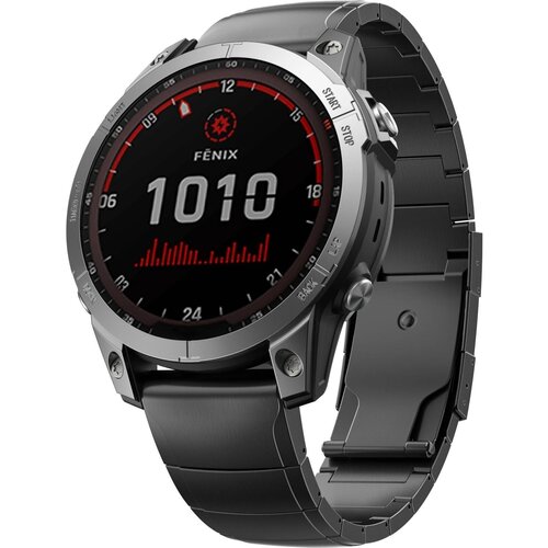 INF Hitro Sprostitev Titanov Pašček za Uro za Garmin Fenix 7X 6X Pro 5X Plus Black 26 mm, (21402522) Cene