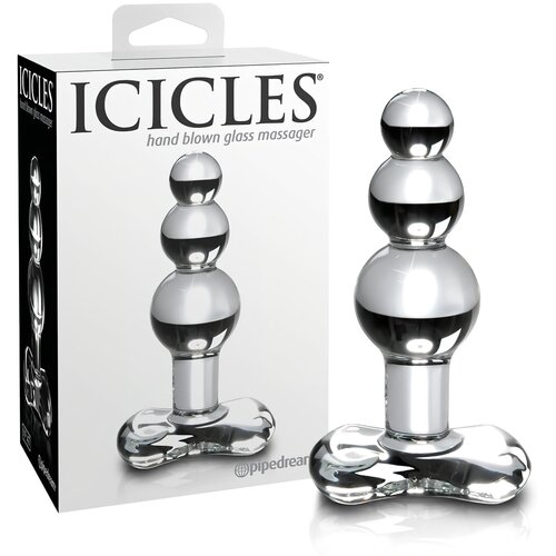 Icicles br. 47 - trostruki biserni stakleni analni dildo (proziran) Cijene