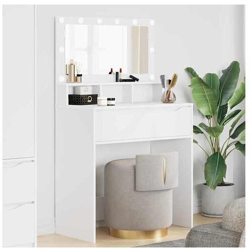 vidaXL Toaletne mize za spalnice s predalom Bela 80 x 39,6 x 135 cm Cene