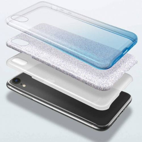 Nillkin silikonski ovitek z ble&amp;scaron;čicami bling 2v1 za samsung galaxy A22 A225 lte srebrno moder Slike