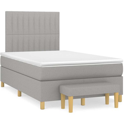  Krevet s oprugama i madracem svjetlosivi 120x190 cm od tkanine Slike