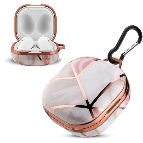 Cadorabo Primer združljiv s Samsung Galaxy Buds Pro / Live / Buds 2 - Design Pink Marmor - Tragbare IMD Kopfhărnor Schutzhăľlle Case, (20621975)