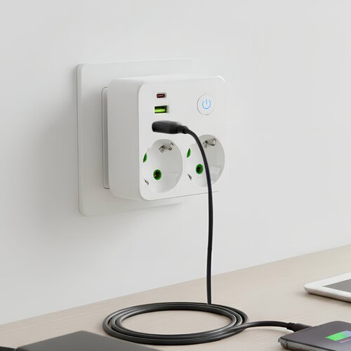 Strujni razdelnik 2 utič. + prekidač, 2xUSB+tip C Cene