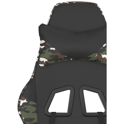  Igraća stolica crno-maskirna od umjetne kože Zelena Slike