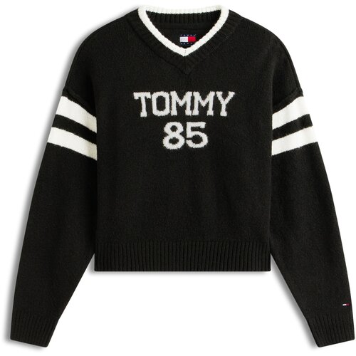 Tommy Jeans Pulover &amp;#039;85&amp;#039; crna / bijela Slike