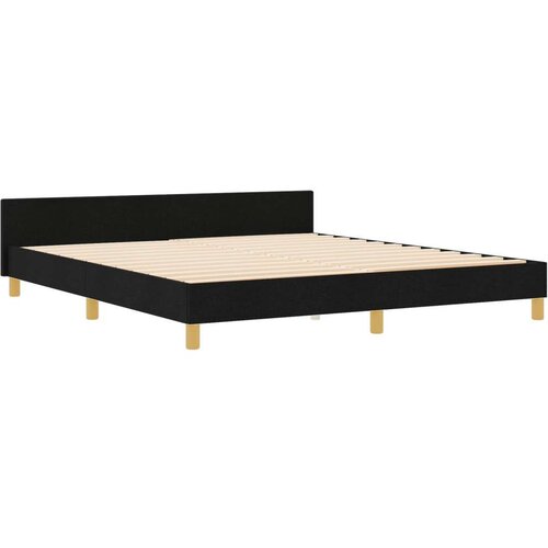  Krevet od crne tkanine 180x200 cm Slike