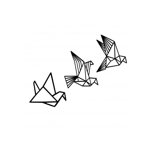 Wallity Zidna dekoracija Origami, 3 dijela, Crna Cene