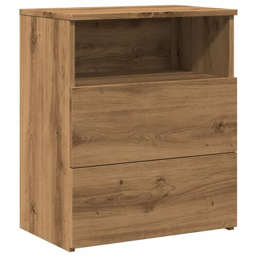 Maison Chic Nočna omarica - Nočna miza artisan hrast 50x32x60 cm inženirski les, (21688220) Slike