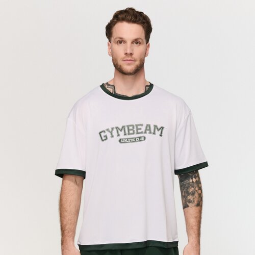 GymBeam Oversized Varsity T-Shirt White L Cene
