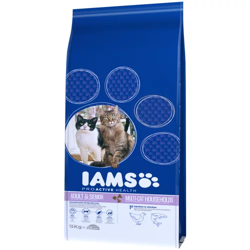 IAMS Pro Active Health Adult Multi-Cat Household - Varčno pakiranje: 2 x 15 kg