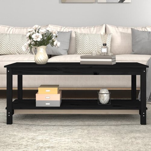 The Living Store Klubska mizica črna 110x55x45 trdna borovina - Klubska Mizica, (21573821) Cene