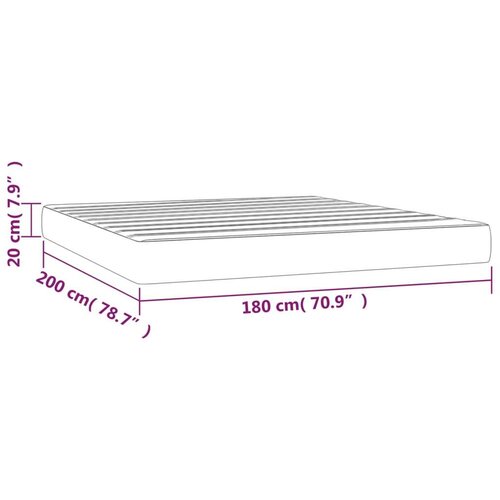 vidaXL Madrac s džepičastim oprugama sivi 180x200x20cm od umjetne kože Cijene