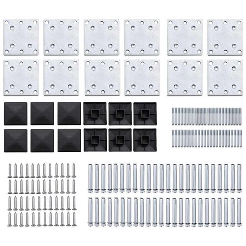  Set panela za ogradu WPC 1830 x (105 - 186) cm crni Slike