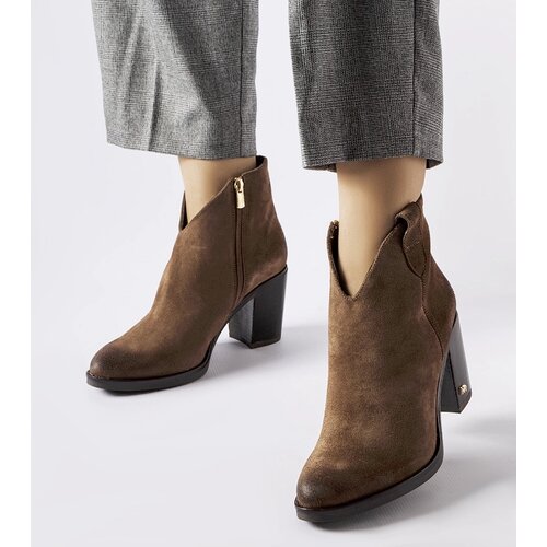 Gemre Brown suede insulated ankle boots Karino Slike