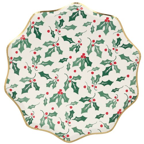 Meri Meri Papirnati jednokratni tanjuri u setu 8 kom Holly Pattern &amp;ndash; Slike