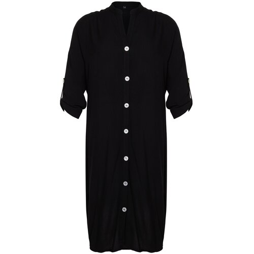 Trendyol Curve Black Woven Beach Dress Slike