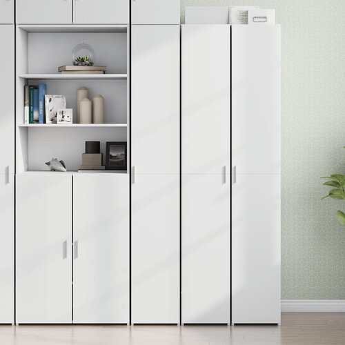 vidaXL Visoka omara bela 30x42,5x185 cm inženirski les Cene