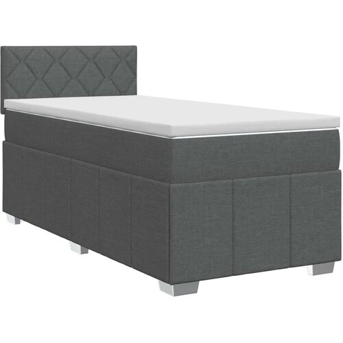  Boxspring krevet s madracem Tamnosiva 90 x 200 cm Tkanina - Tamnosiva 90 x 200 cm Dizajn s rombovima Slike