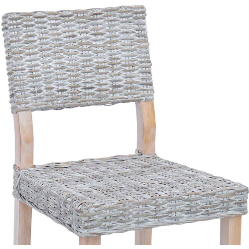  Stolac za blagovanje 2 pcs Kubu Ratan Bijelo pranje Slike