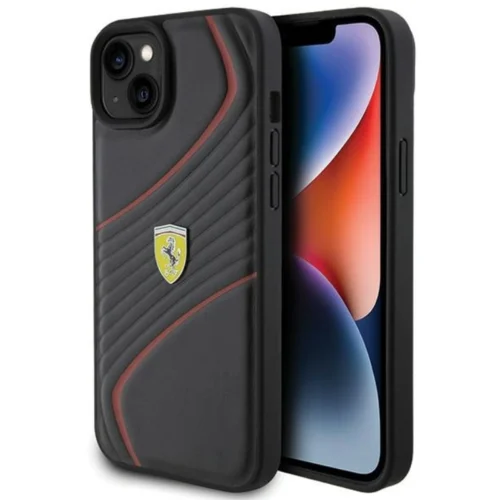  ORIGINALNA FERRARI TVRDA FUTROLA TWIST METAL LOGO FEHCP15MPTWK ZA IPHONE 15 PLUS CRNA