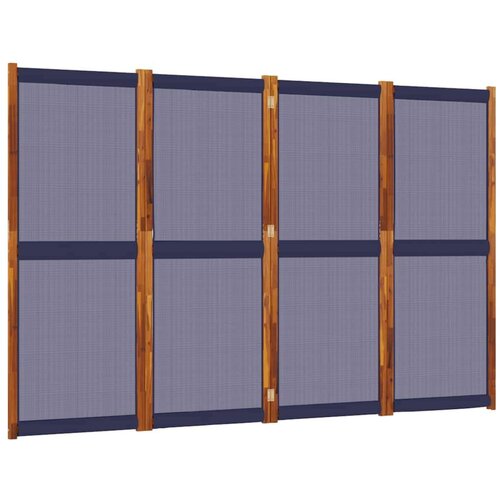 VidaXL Sobna pregrada s 4 panela tamnoplava 280x180 cm Slike