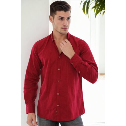 Dewberry G921 MEN&amp;#039;S SHIRT-BURGUNDY Slike