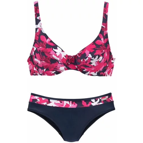 PETITE FLEUR Bikini morsko plava / roza / bijela