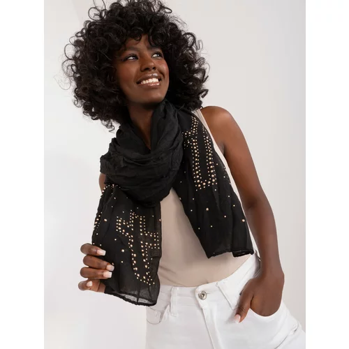 Fashion Hunters Black women's scarf with ruffles